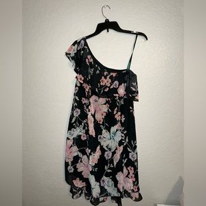Eliza J Floral One Shoulder Knee-length Dress - Size 10